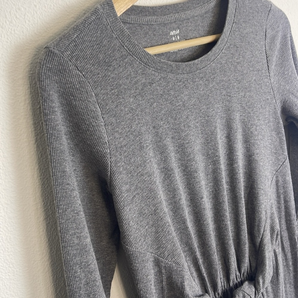 Aerie Knot front long sleeve ribbed dress M - Picture 3 of 7